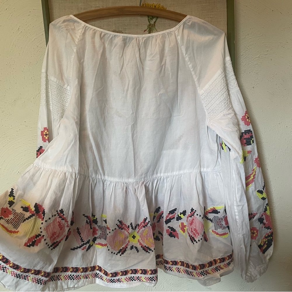 Tanya Taylor White Embroidered Boho Top - Picture 2 of 8